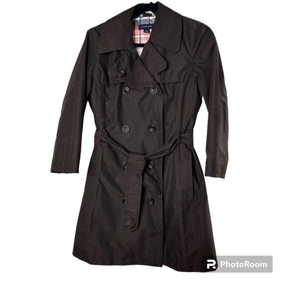 Lands' End Jackets & Blazers - Lands End Double Breasted Belted Brown Women's Trench Coat XS Water Resistant